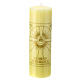 Blessed Sacrament candle, yellow wax, JHS, 7 cm of diameter s1