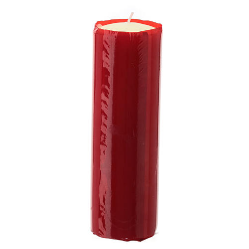 Sanctuary candle Blessed Sacrament red yellow wax JHS d. 7 cm 2