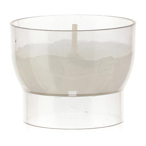 Votive candle in a clear cup, white wax, 5 cm of diameter 1