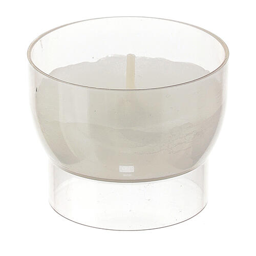 White votive candle transparent holder d. 5 cm 2