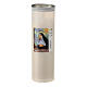 White votive candle, white wax, image of Saint Rita, 6 cm of diameter s1