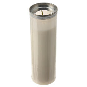 White votive candle white wax with St Rita image d. 6 cm