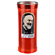 Red votive candle, white wax, various images of Saint Pio, 8 cm of diameter s2