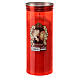 Lampka wotywna czerwona, wosk biały, wizerunki różnorodne Święty Pio, śr. 8 cm s1