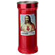 Lampka wotywna czerwona Jezus, wosk biały, śr. 8 cm s2