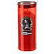 Lamparilla votiva roja cera blanca Virgen d. 8 cm s1