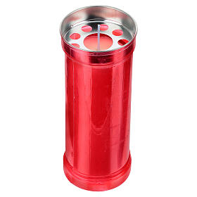 Lumino votivo rosso cera bianca Madonna d. 8 cm