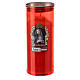 Red votive candle in white wax Virgin Mary d. 8 cm s1