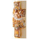 Osterkerze, beige, Auferstandener Christus, Relief, handcoloriert, 120x8 cm s3