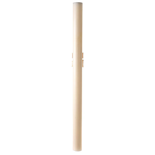 Ivory Paschal candle with embossed and colourful image of the Risen Jesus 120x8 cm 7