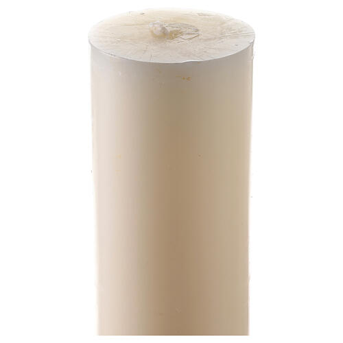 Ivory Paschal candle Risen Jesus in colored relief 120x8 cm 6