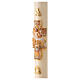 Ivory Paschal candle Risen Jesus in colored relief 120x8 cm s4