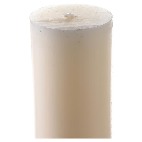 Ivory Paschal candle with embossed decoration, JHS on a cross, 120x8 cm 6