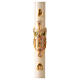 Cierge pascal couleur ivoire JHS sur croix en relief 120x8 cm s1