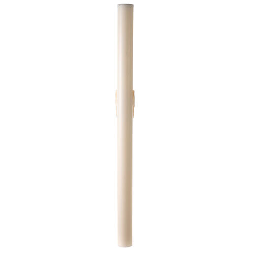 Paschal candle in ivory JHS on cross in relief 120x8 cm 7