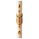 Paschal candle in ivory JHS on cross in relief 120x8 cm s1