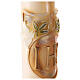 Paschal candle in ivory JHS on cross in relief 120x8 cm s3