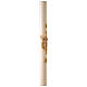 Paschal candle in ivory JHS on cross in relief 120x8 cm s5