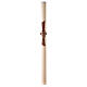 Paschal candle ivory red cross with lamb Alpha Omega cross 120x8 cm s2
