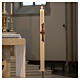 Paschal candle ivory red cross with lamb Alpha Omega cross 120x8 cm s2