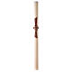 Paschal candle ivory red cross with lamb Alpha Omega cross 120x8 cm s4