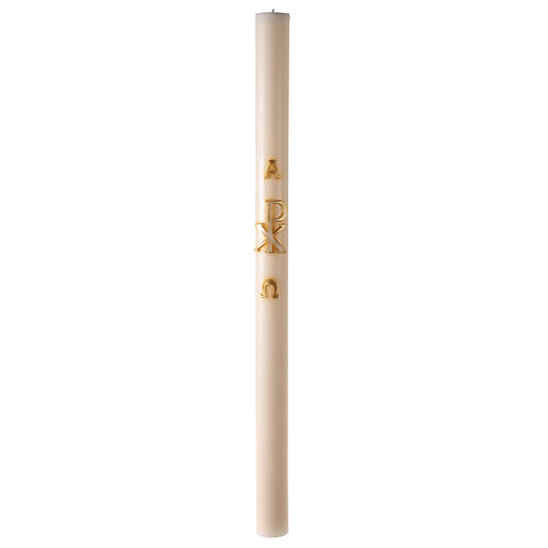 Ivory Paschal candle with Chi-Rho, Alpha and Omega 120x8 cm | online ...