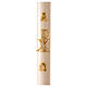 Ivory Paschal candle with Chi-Rho, Alpha and Omega 120x8 cm s1