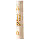 Ivory Paschal candle with Chi-Rho, Alpha and Omega 120x8 cm s4