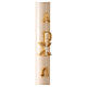 Ivory Paschal candle with Chi-Rho, Alpha and Omega 120x8 cm s5