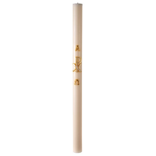 Cierge pascal couleur ivoire Chi-Rho Alpha et Oméga 120x8 cm 2