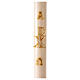 Cierge pascal couleur ivoire Chi-Rho Alpha et Oméga 120x8 cm s1
