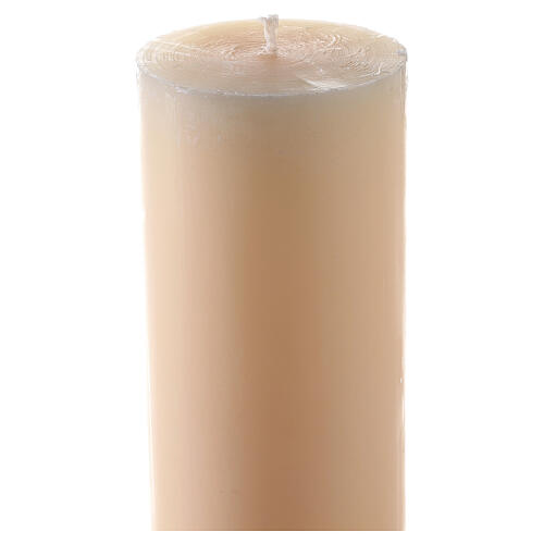 Ivory Paschal candle with cross and ears of wheat 120x8 cm 6