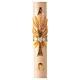 Ivory Paschal candle with cross and ears of wheat 120x8 cm s1