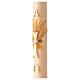 Ivory Paschal candle with cross and ears of wheat 120x8 cm s5