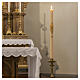 Paschal candle in ivory with cross and ears of wheat 120x8 cm s2