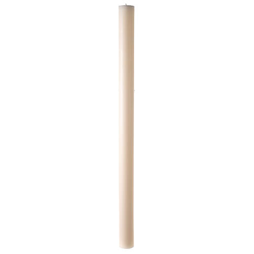 Ivory Paschal candle with Alpha, Omega and cross 120x8 cm 7