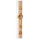 Ivory Paschal candle with Alpha, Omega and cross 120x8 cm s5