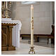 Ivory Paschal candle with Alpha, Omega and cross 120x8 cm s2