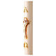 Ivory Paschal candle with Alpha, Omega and cross 120x8 cm s6
