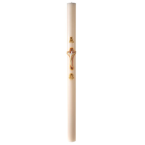 Paschal candle in ivory Alpha Omega cross 120x8 cm 2
