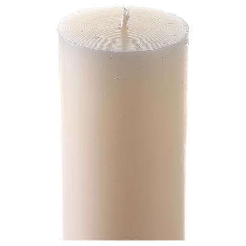 Ivory Paschal candle with lamb on the cross, Alpha and Omega, 120x8 cm 4