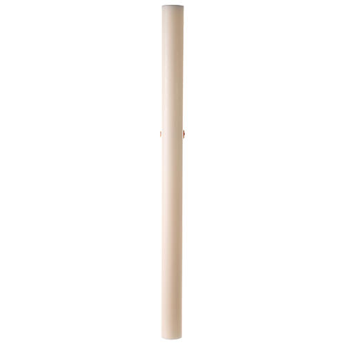 Ivory Paschal candle with lamb on the cross, Alpha and Omega, 120x8 cm 5
