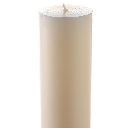 Ivory Easter candle with cross, Alpha and Omega 120x8 cm 6