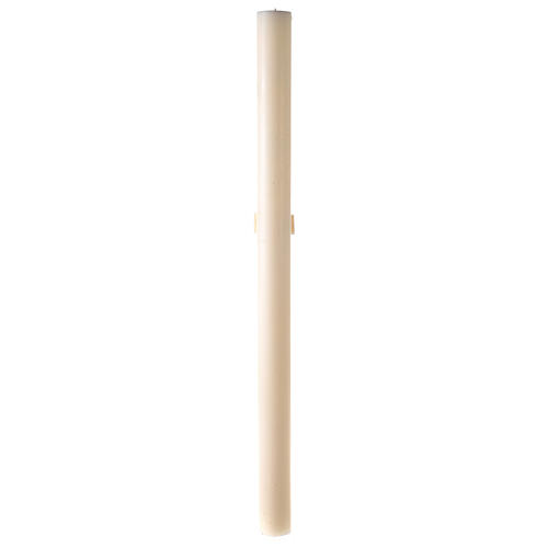 Ivory Easter candle with cross, Alpha and Omega 120x8 cm 7