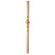 Ivory Easter candle with cross, Alpha and Omega 120x8 cm s2