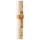 Ivory Easter candle with cross, Alpha and Omega 120x8 cm s5