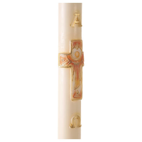 Paschal candle in ivory Alpha Omega cross 120x8 cm 6