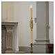 Paschal candle ivory Alpha Omega cross with golden mantle 120x8 cm s2