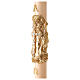 Paschal candle ivory Alpha Omega cross with golden mantle 120x8 cm s3