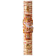 White Paschal candle with Alpha, Omega, cross with Risen Jesus and blood drops 120x8 cm s1